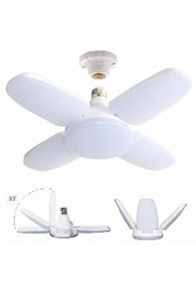 Modizu 4 Kollu Pervane Şeklinde Katlanabilir Açısı Ayarlanabilir 60 Wat Beyaz Led Ampul E-27 Duy