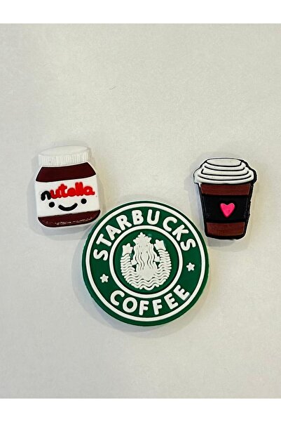 Crocs Terlik Süsü Jibbitz KAHVE & NUTELLA & STARBUCKS 3 ADET
