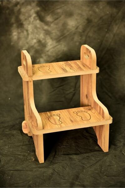 Wooden Factory Kids Ahşap Basamak Tabure Çocuk Banyo Wc Lavabo Merdiven Yükse...