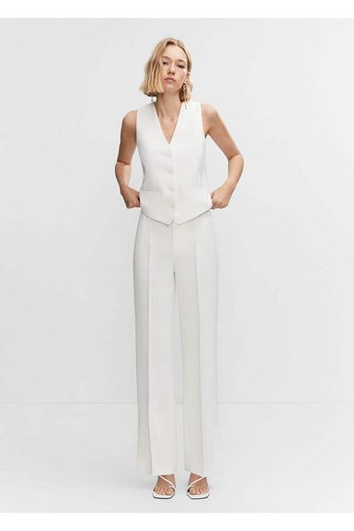 MANGO Woman Pantaloni din stofa cu croiala dreapta