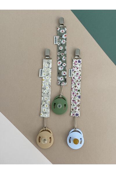 KARAMİLA 3'lü Set Bebek Emzik Askısı - Emzik Zinciri - Emzik Tutacağı