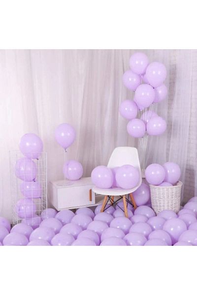 FOKUL 30 Pieces Purple Macaron Pastel Color Matte Balloon