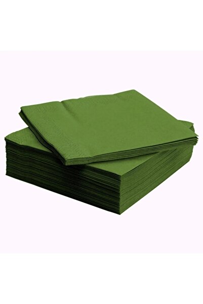 FOKUL Sunumluk Düz Yeşil Renkli Peçete 20 Adet Dekoratif Doğum Günü Peçetesi ...