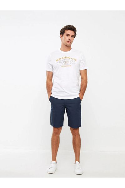 LC Waikiki LCWAIKIKI Klassisches, kurzärmliges, bedrucktes Herren-T-Shirt aus gekämmter Baumwolle mit Rundhalsausschnitt
