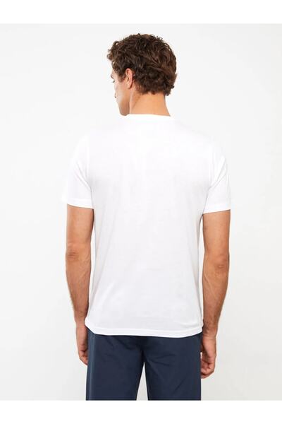 LC Waikiki Ανδρικό μπλουζάκι LCWAIKIKI Classic Crew με λαιμόκοψη κοντό μανίκι με στάμπα χτενισμένο βαμβακερό ανδρικό μπλουζάκι