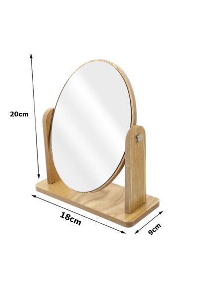 gaman Настільний овальний дзеркало Регульоване дзеркало для макіяжу Настільний дерев'яний дзеркало Спеціально розроблений дерев'яний ретро