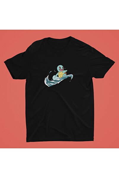 Adrift بوكيمون - تي شيرت كبير الحجم للجنسين بتصميم السنجاب