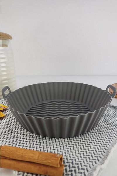 Digithome Fireproof Non-Stick Silicone Handle Airfryer Mold 20 Cm Gray - Thn75823 C1-1-18