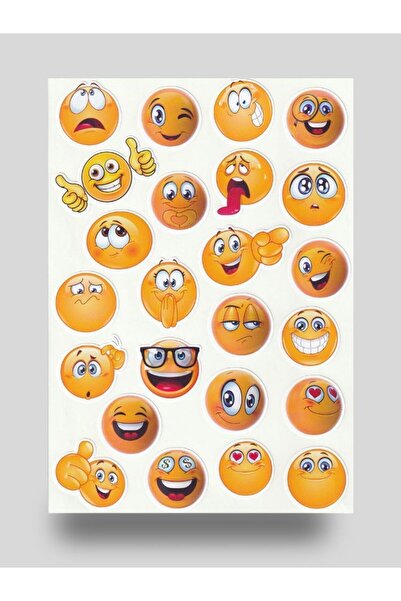 NUNUKİ Nunuki Emoji Sticker Seti Eğlenceli Emojiler Sticker Gülen Yüzler Çıka...