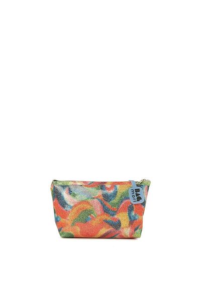 Bagmori Orange Women's Patterned Plain Zipper Makeup Bag M000007995
