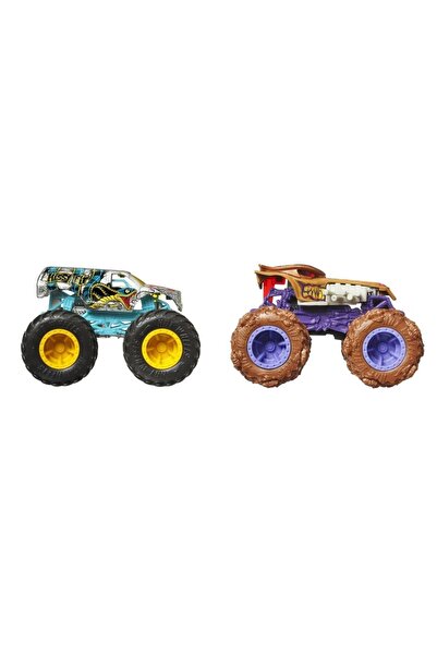 HOT WHEELS Monster Trucks Güçlü I?kili 1:64 Arabalar Hissy Fit vs Ratical Rac...