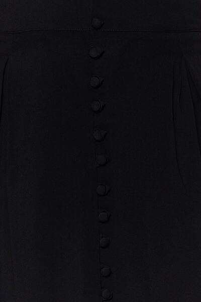 Trendyol Curve Černá detailně tkaná sukně z viskózy