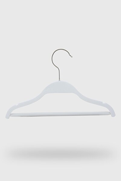 NYN Ahşap 0-3 Yaş Bebek Elbise Askısı Beyaz Renk 6 Adet