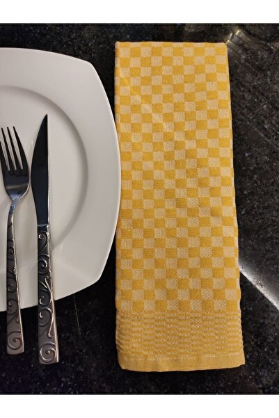 serelya 6’lı Sarı Dama Desen Mutfak Peçetesi, Amerikan Servis Peçetesi