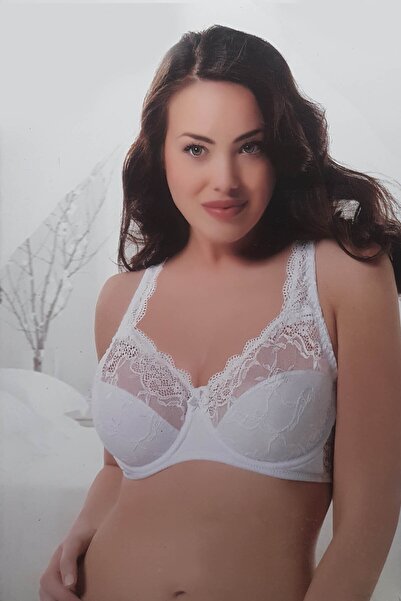 NBB DCUP BEYAZ ELESTAN DANTEL DETAYLI TOPLAYICI SÜTYEN NBB3603-BHR06