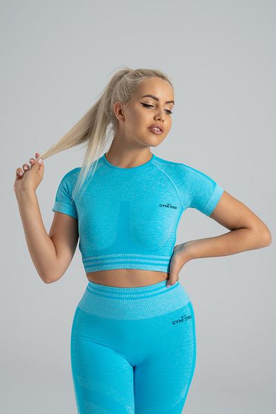 GYMXPRO Crop top cu mânecă scurtă, fără cusături, pentru Yoga Fitness Sportsman
