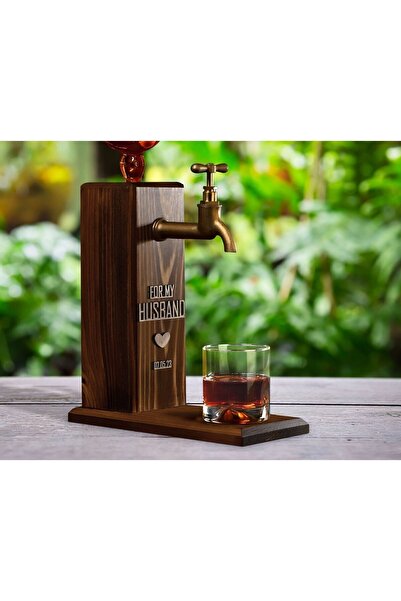 Bk Gift Kişiye Özel Kabartma Tarihli Babalar Günü Tasarımlı Musluklu Ceviz Ah...