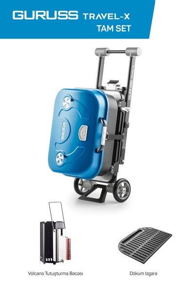 Guruss Travel-x Taşınabilir Mangal Tam Set Mavi