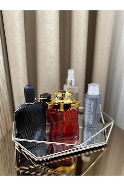 Housess Ring Engagement Tray Prism Mirrored Silver Tray (20X26 CM)