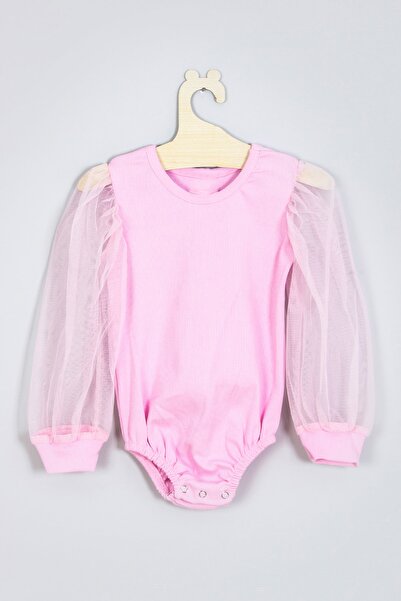 ADABEBEK Body with Tulle Sleeves and Ribbed Snaps 004