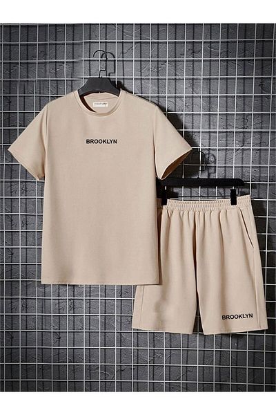 Keywest Men's Brooklyn Printed Summer Shorts T-Shirt Set