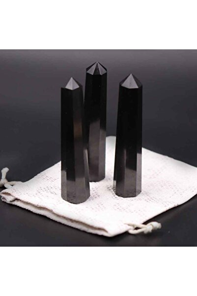 MYTAKIAĞACIMFH Turmalin Taşı Siyah Doğal Taş Obelisk Parça Ham Kazık Kütle Yo...