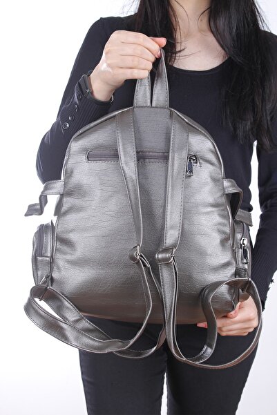 By Hakan JN-501 МІСЦЕВИЙ МИЙНИЙ ШКІРЯНИЙ ЖІНОЧИЙ РЮКЗАК СУМКА СІРИЙ