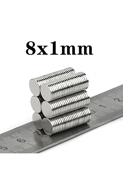 Hdg 20 adet Yuvarlak Neodyum Mıknatıs Magnet - D 8x1 mm - buzdolabı magneti mıknatısı