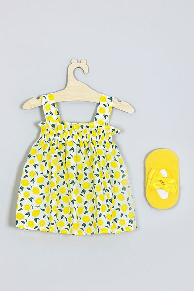 ADABEBEK Strappy Lemon Dress Ballerina Socks Set 007
