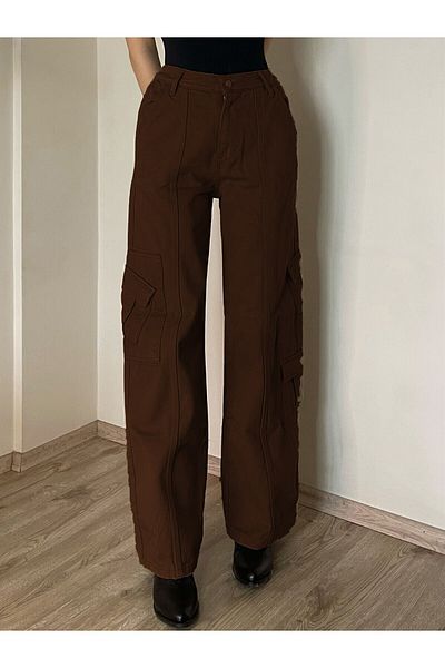 Touz Y2K Dark Brown Blunt Blunt Cargo Pants