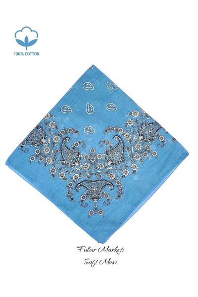 Fular Marketi Adăugați 4 plătiți 3 în coș 100% bumbac Crush Pattern Soft Blue