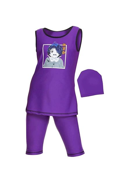 Emayo Zero Sleeve Tights Swimsuit Purple
