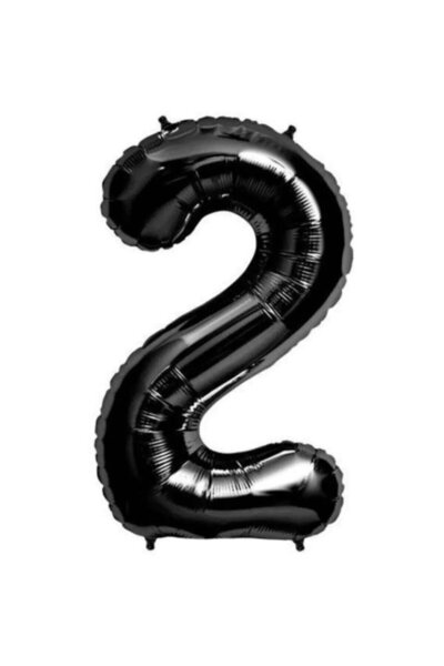 aşkın concept 2 Rakam Folyo Balon Siyah 100 cm Parti Balonu