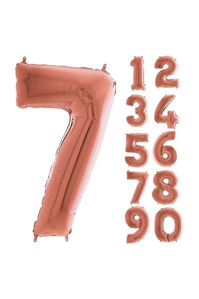 aşkın concept Rose Gold Number Foil Balloon 100 Cm Number 7