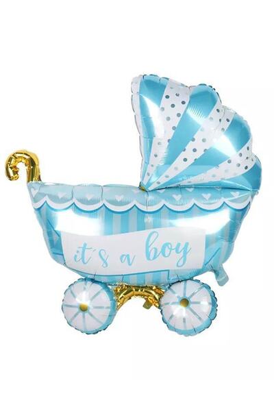 aşkın concept Parti Balonları Bebek Arabası Mavi Folyo Balon Helyumlu Balonlar