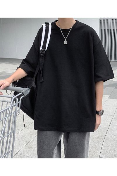 Touz Μπλουζάκι Blunt Blunt Plain Μαύρο Unisex Oversize
