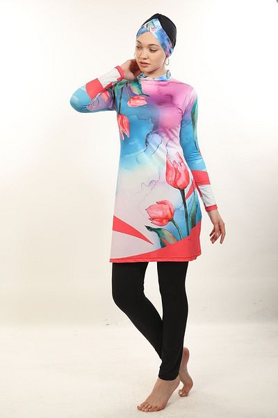 Remsa Mayo Lycra Fully Covered Hijab Swimsuit 2103 Lale Black
