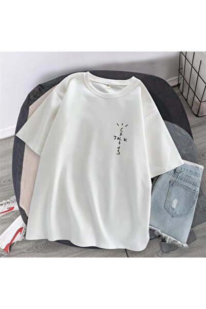 Touz Küt Küt Cactus Jack Принт Біла унісекс oversize футболка