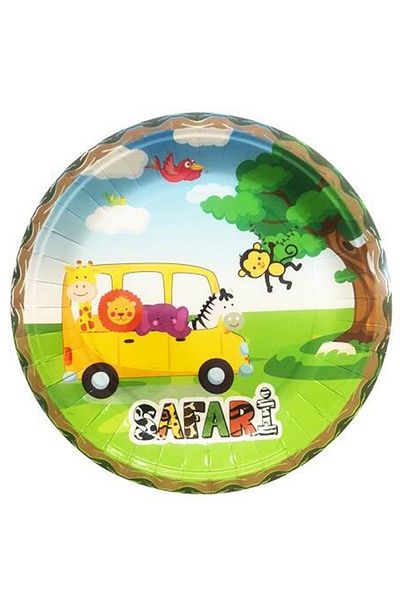 aşkın concept 8-Piece Cardboard Plate Safari Party Plate