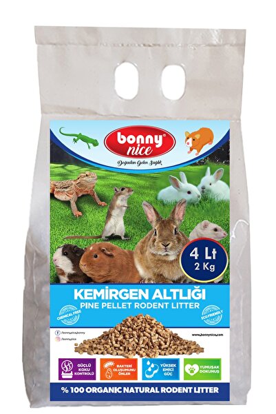 Bonny Nice Doğal Çam Pelet Tavşan Kafes Altlığı 2 Kg 4 L (1 Paket)