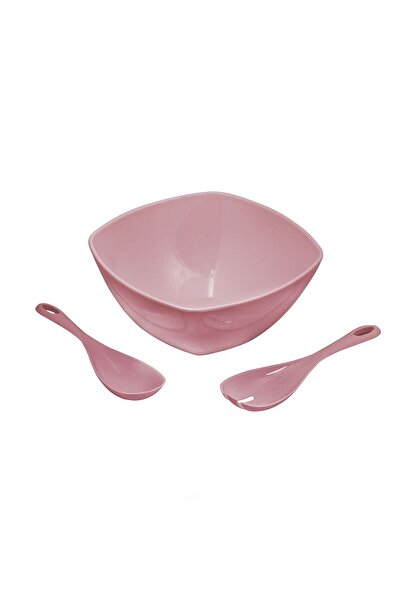 Depa وعاء سلطة مربع وردي ناعم من الأكريليك ووعاء خلط