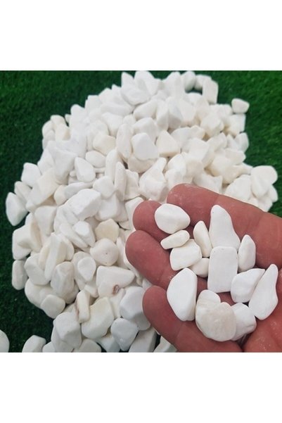 Ekodoğa Beyaz Dolomit Taş 10 Kg 1-2 Cm Dere Çakıl Taşı Bahçe Süs Taşı Saksı Teraryum Taşı Akvaryum 23no.m