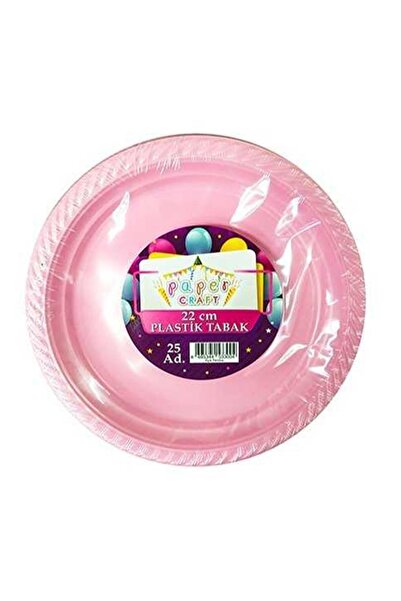 aşkın concept 25'li Plastik Pembe Tabak Parti Süsü Kullan At Tabak