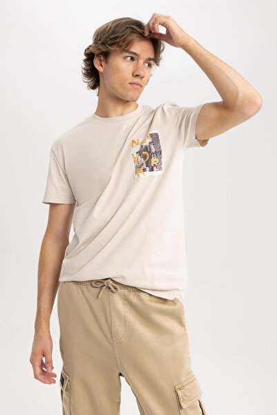 DeFacto Μπλουζάκι με κοντό μανίκι Regular Fit Crew Layer A4026ax23hs