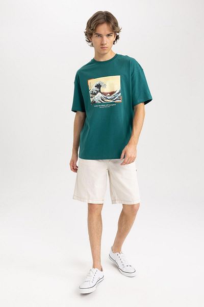 DeFacto Art Hokusai Comfort Fit Crew Neck Printed Short Sleeve T-Shirt A8920ax23sm