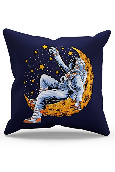 Moud's Κάλυμμα μαξιλαριού ριχτάρι διπλής όψης μωβ Astronaut Pattern Suede - P...