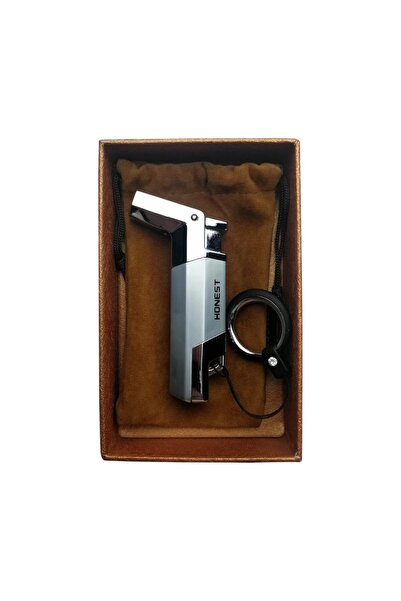 Honest Gümüş Tek Torch Pürmüz Puro Çakmağı