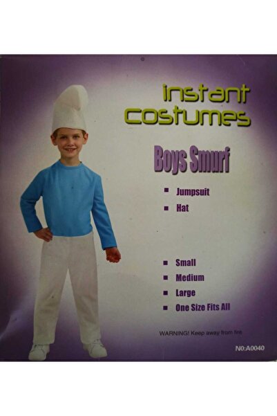 Niyet Kostüm - Şirinler Kostümü - Çocuk - Parti - Small