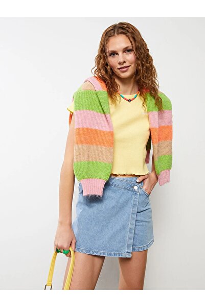 MAKRAS EXCLUSIVE Новий сезон висока талія стандартний крій жіночі джинсові шорти-спідниця