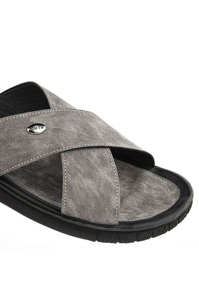 Muya Vegas Anatomical Sole Banded Stylish Water Resistant Men's Slippers Gray